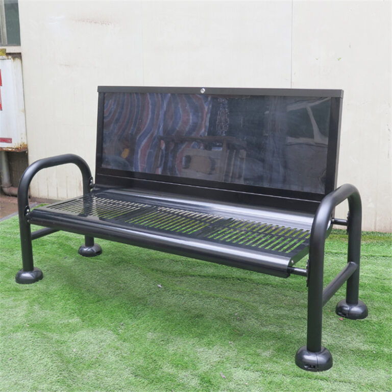Durable Bench with Built-In Advertising Display